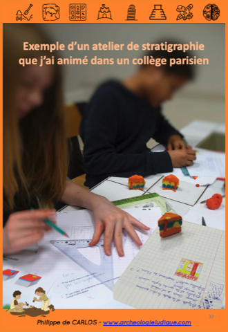 Exemple d'un atelier de stratigraphie avec des élèves de 5e au collège François Villon, Paris XIVe